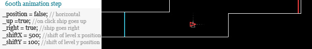 Horizontal movement with changing vertical direction